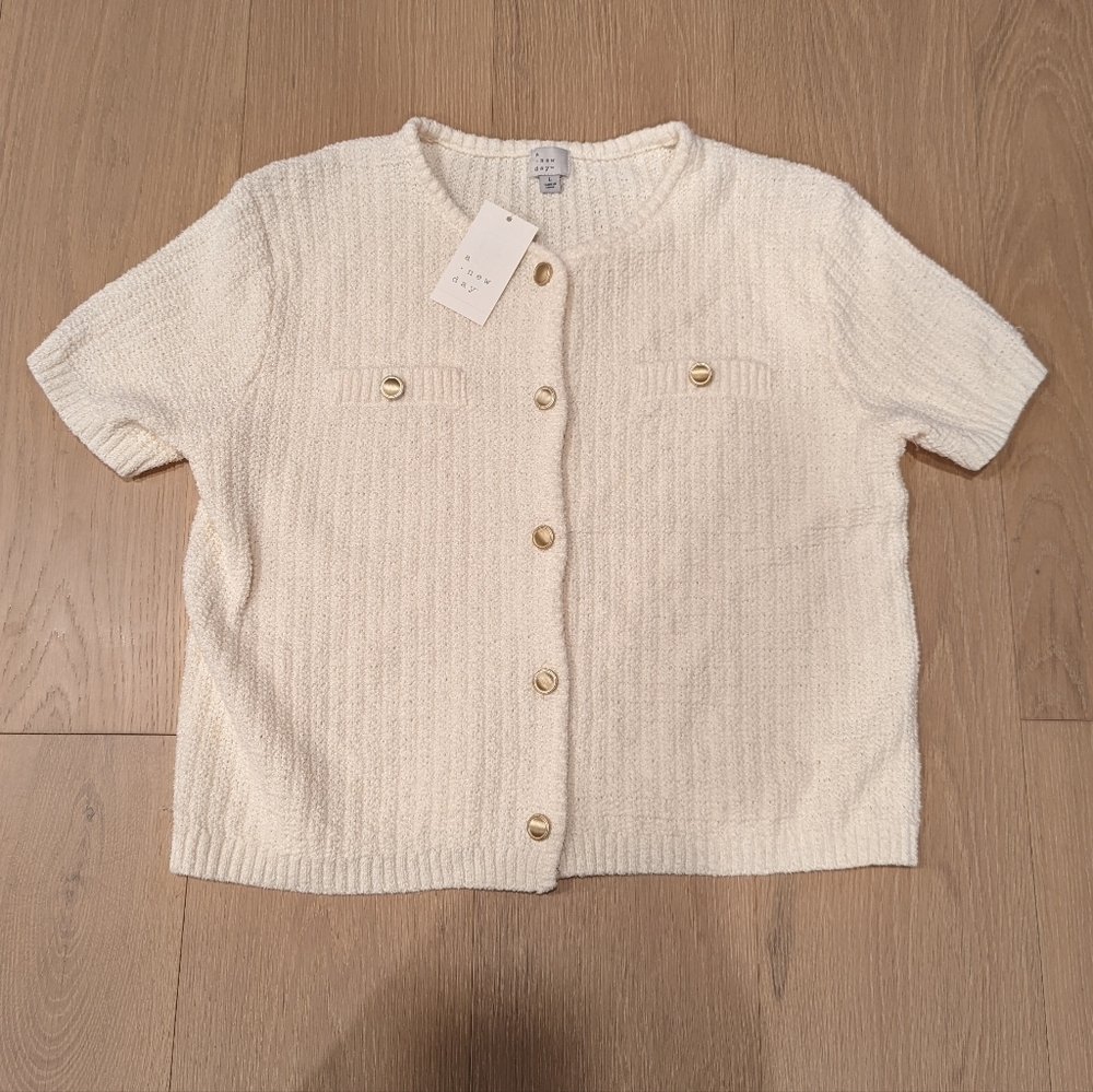 Cream Button-Up Cardigan